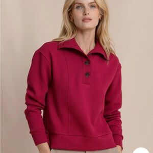 NWT Southern Tide Tonya Button Mock Pullover